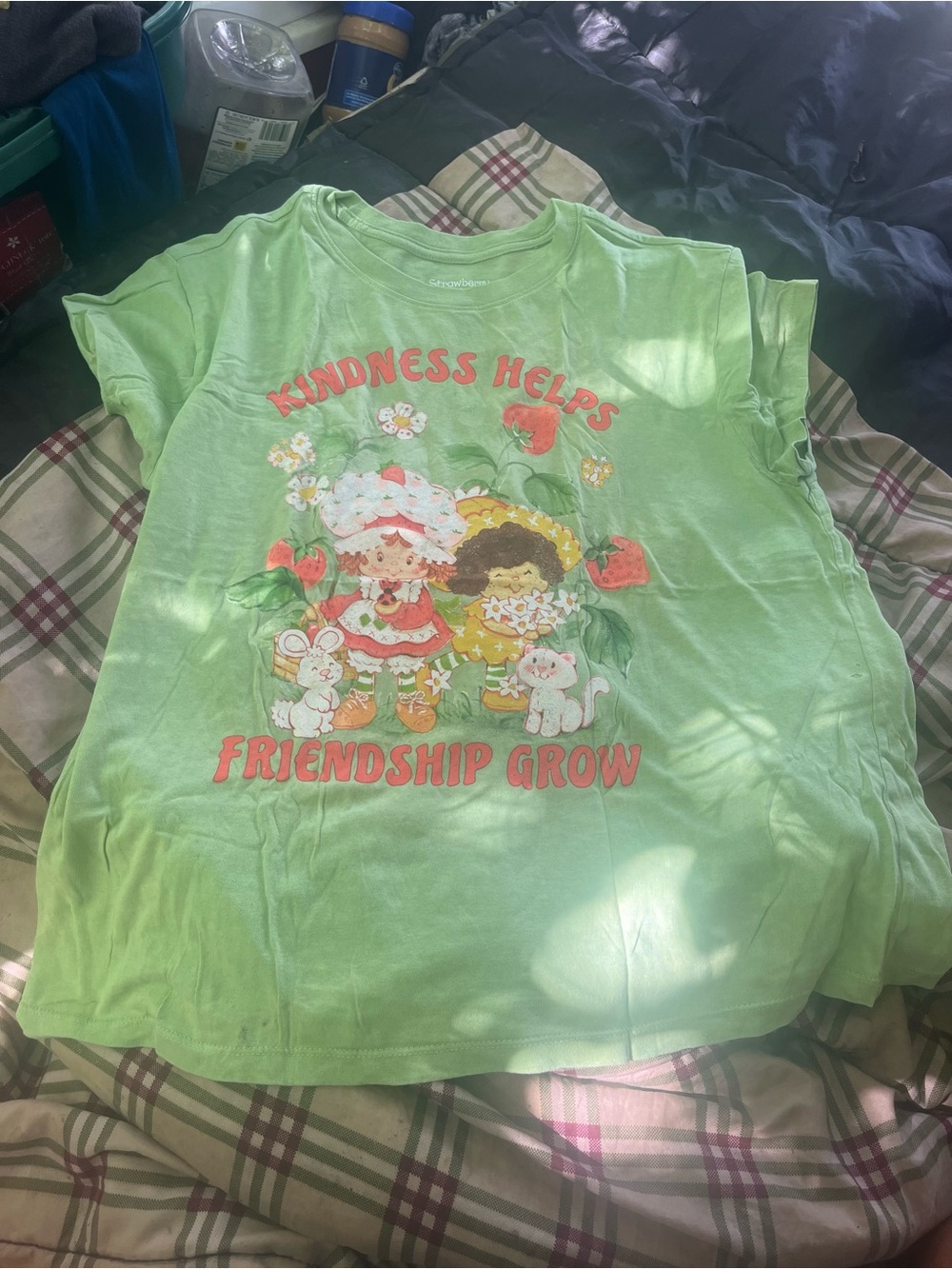 Green 'Kindness Helps Friendship Grow' Short Sleeve Graphic Tee